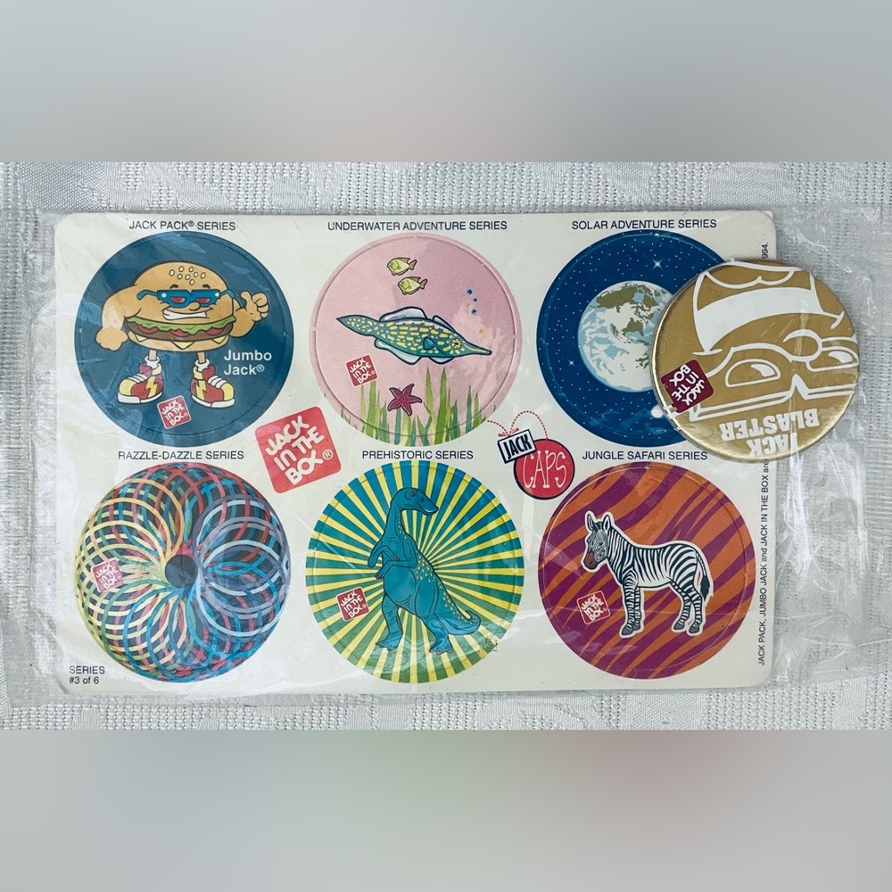 Vintage Pogs Jack In The Box advertising 1994 new sealed